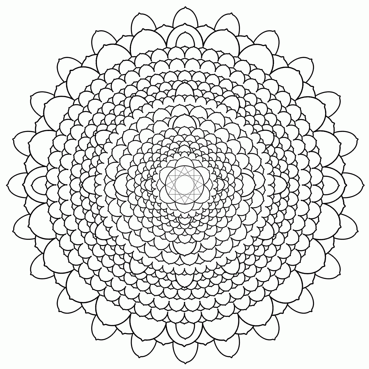 Sonsuz Çiçekler Zor Mandala boyama sayfası