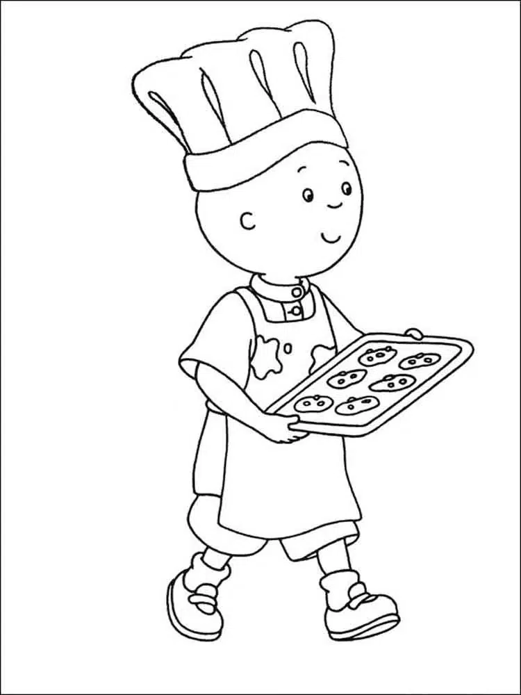 Aşçı Caillou Kayu boyama sayfası