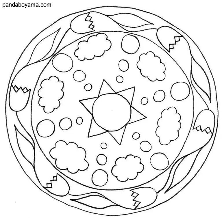 Basit Mandala boyama sayfası