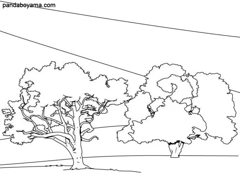 Ağaç Çocuklar için boyama sayfası