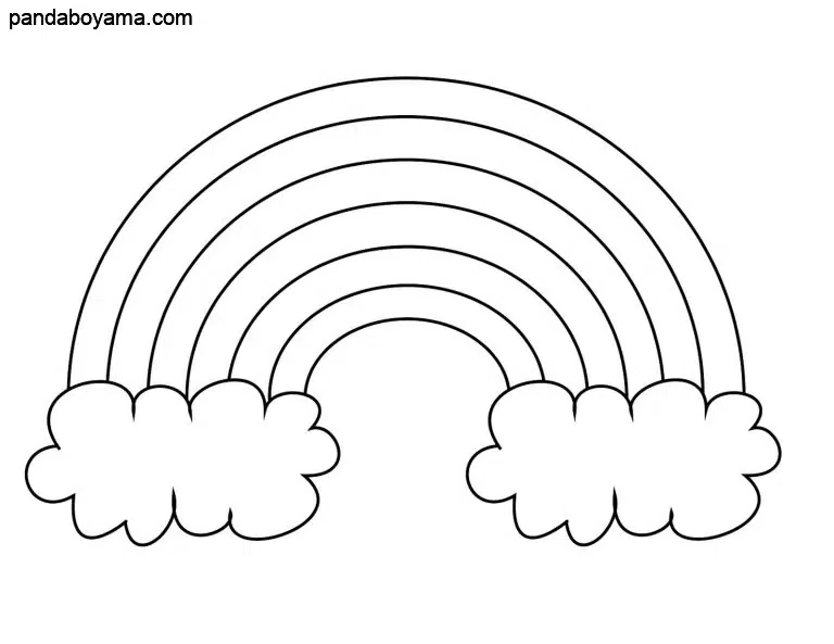Çocuklar için Gökkuşağı boyama sayfası
